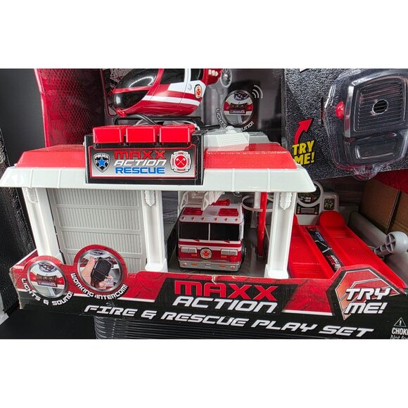 Maxx Action Fire & Rescue Play Set , Lights & Sounds, Toy Vehicles - Picture 3 of 7
